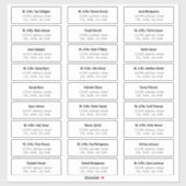 Étiquettes de adresse invités de type Bold (Feuille)