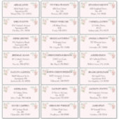 Étiquettes de adresse invités Mariages Blush Flora (Devant)