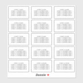 Étiquettes de adresse invités pour 15 enveloppes d (Feuille)