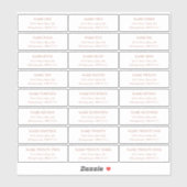 Étiquettes de adresse invités Terra Cotta (Feuille)