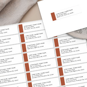Étiquettes de adresse invités Terracotta pour 30 i