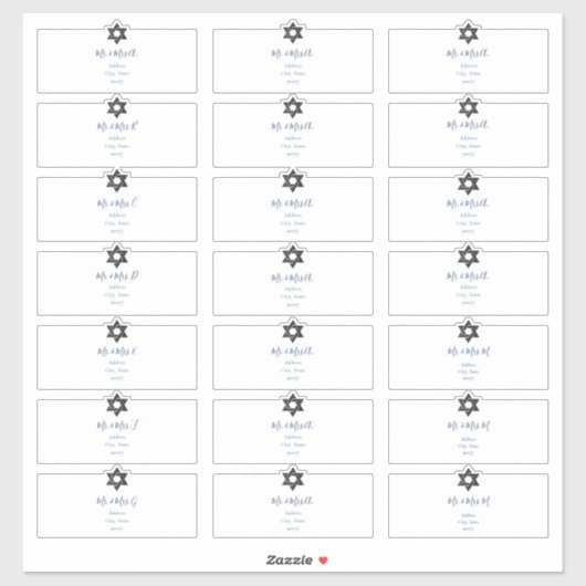 Étiquettes de adresse invités transparents, encre (Feuille)