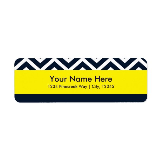 Étiquettes de adresse Jaunes Bleus de la marine mo (Devant)