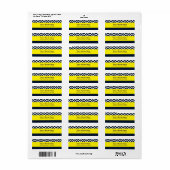 Étiquettes de adresse Jaunes Bleus de la marine mo (Feuille entière)