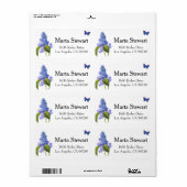 Étiquettes de adresse Lilac et Butterfly (Feuille entière)