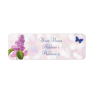 Étiquettes de adresse Lilac et Butterfly