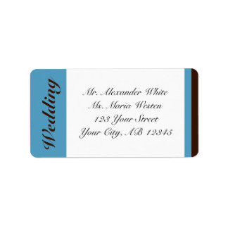 Étiquettes de adresse Mariage Brown Bleu Bande
