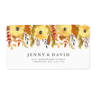 Étiquettes de adresse Mariage de automne aquarelle