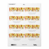 Étiquettes de adresse Mariage de automne aquarelle (Feuille entière)