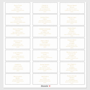 Étiquettes de adresse Mariage de police or simple 