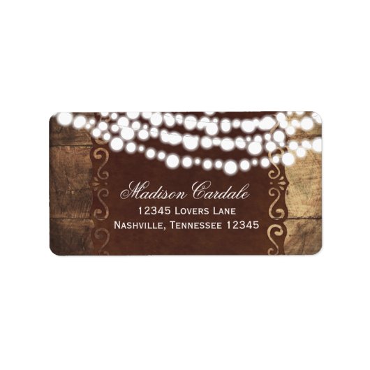 Étiquettes de adresse Mariage Rustique (Devant)