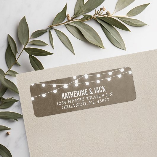 Étiquettes de adresse Mariage Taupe String