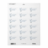 Étiquettes de adresse Mariages de Blue Hearts (Feuille entière)