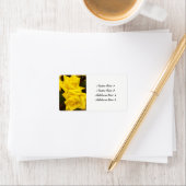 Étiquettes de adresse mariages de roses jaunes (En situation)