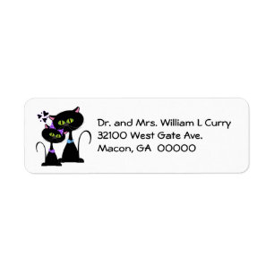 Étiquettes de adresse Mariages de Whimsical Cats