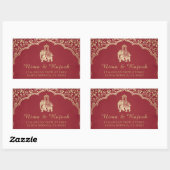 Étiquettes de adresse Mariages indiens, bleu et or (Feuille)