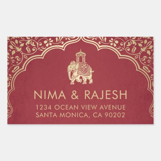Étiquettes de adresse Mariages indiens, Stickers M (Devant)