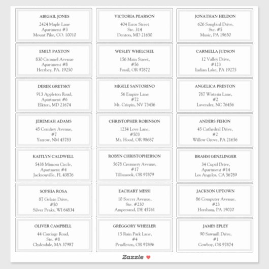 Étiquettes de adresse Mariages modernes (Feuille)