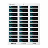 Étiquettes de adresse mascarade bleu et vert étinc (Feuille entière)