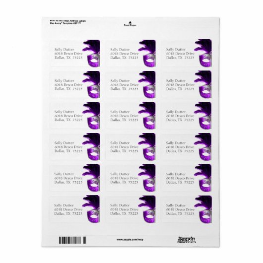 Étiquettes de adresse masqués (Feuille entière)