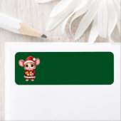 Étiquettes de adresse mignons de la souris Noël (En situation)