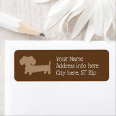 Étiquettes de adresse minimalistes Brown Dachshund (En situation)