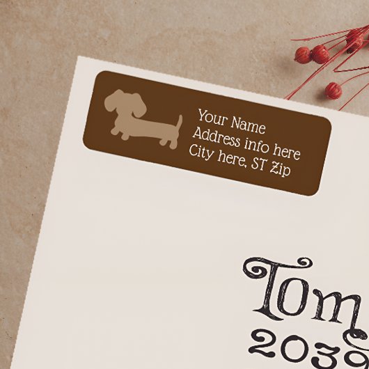 Étiquettes de adresse minimalistes Brown Dachshund