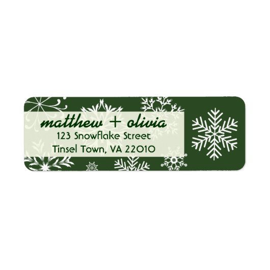 Étiquettes de adresse modernes de flocons de neige (Devant)