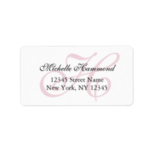 Étiquettes de adresse monogrammes de nom stylisé p
