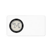 Étiquettes de adresse monogrammes Silver Initial M (Devant)