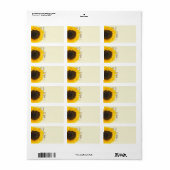 Étiquettes de adresse musicaux de tournesol (Feuille entière)