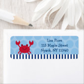 Étiquettes de adresse nautiques de crabe (En situation)