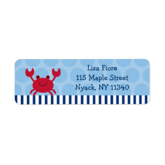 Étiquettes de adresse nautiques de crabe