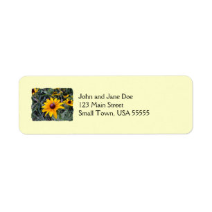 Étiquettes de adresse Noir-Eyed de retour de jaune