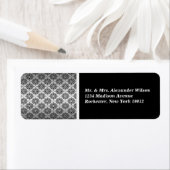 Étiquettes de adresse noirs Damask (En situation)