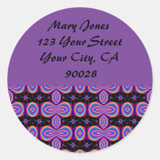 Étiquettes de adresse noirs violets (Devant)