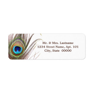 Étiquettes de adresse Peacock Feather