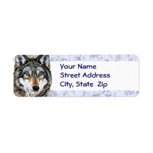 Étiquettes de adresse peints de loup