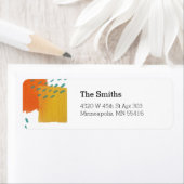 Étiquettes de adresse peints soleil (En situation)