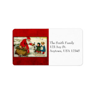 Étiquettes de adresse Père Noël vintages