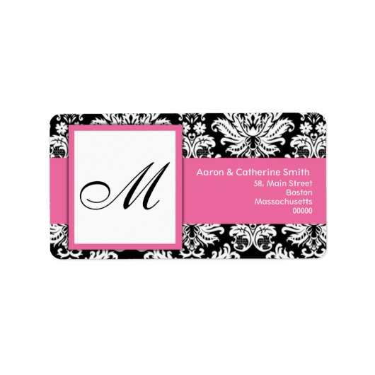 Étiquettes de adresse personnalisables en noir et  (Devant)