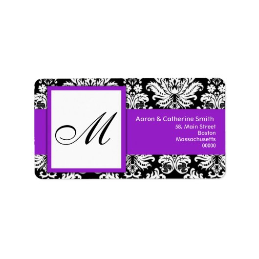 Étiquettes de adresse personnalisables en noir et  (Devant)