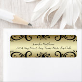 Étiquettes de adresse personnalisés Noir Or (En situation)