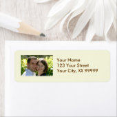 Étiquettes de adresse photo mariages en Crème (En situation)