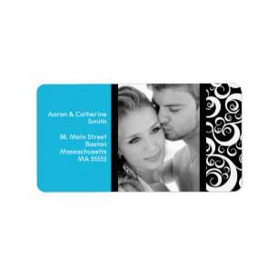 Étiquettes de adresse photo Turquoise Swirl