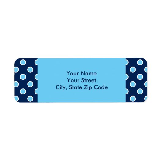 Étiquettes de adresse Pois Bleus (Devant)