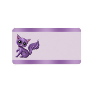 Étiquettes de adresse pourpres de Kitty