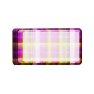 Étiquettes de adresse pourpres de plaid