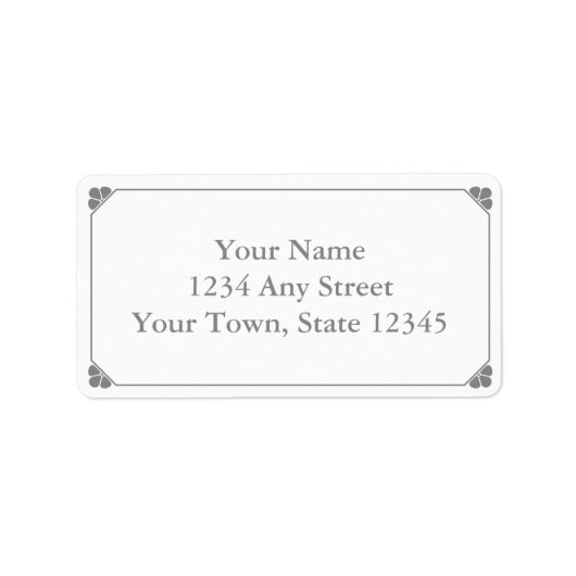 Étiquettes de adresse préimprimés gris personnalis (Devant)