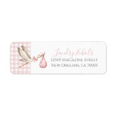 Étiquettes de adresse Preppy Southern Pink Stork (Devant)